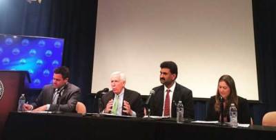Former Rep. Frank Wolf, R-Va., speaks at a Family Research Council panel discussion on international religious freedom in Washington, D.C. on April 6, 2016. Wolf was joined on the panel by Hardwired Global's Tina Ramirez, former Pakistani Parliament member Pervez Rafique and Georgetown professor Dr. Thomas Farr (not pictured). FRC's Travis Weber moderated the discussion.
