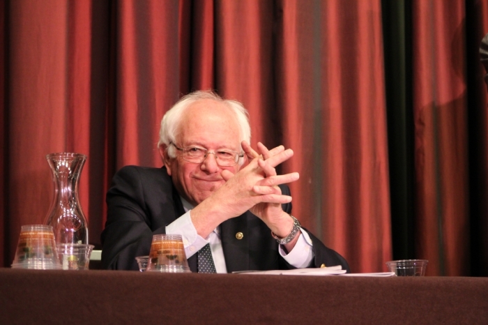 Democratic presidential candidate Bernie Sanders at the National Action Network convention in New York City on Thursday April 14, 2016.