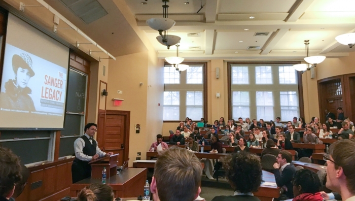 More than 160 students attended a Harvard University forum featuring Ryan Bomberger, April 19, 2016.