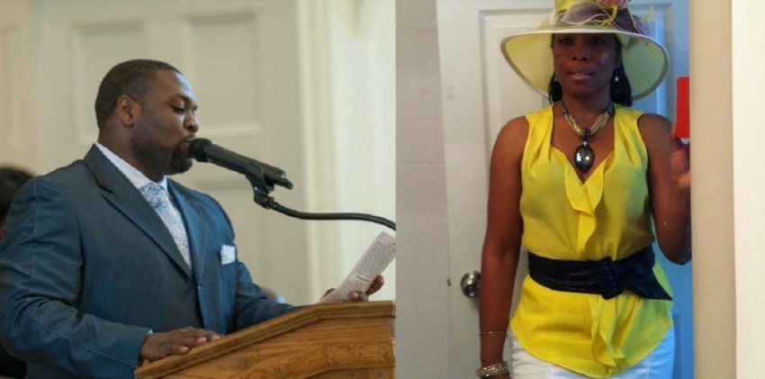 The late Pastor Brandon Parker, 33 (L), who was allegedly shot dead by his girlfriend, Tracia Hubbard, 48 (R), in Macon, Georgia, on Saturday, April 23, 2016, during a "domestic issue."