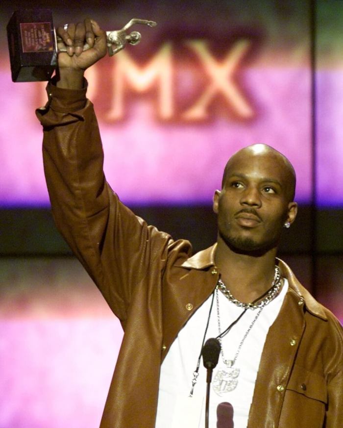 Rapper DMX holds up his award after being named Male Entertainer of the Year at the 14th annual Soul Train Music Awards March 4, 2016.
