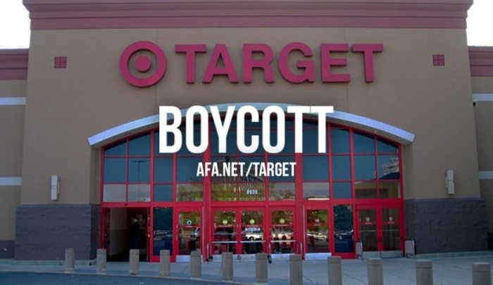 American Family Association's Boycott Target campaign reaches 1 million supporters who've agreed stop shopping at the retail giant over its policy to allow men in women's restrooms and dressing rooms, Thursday, April 28, 2016.