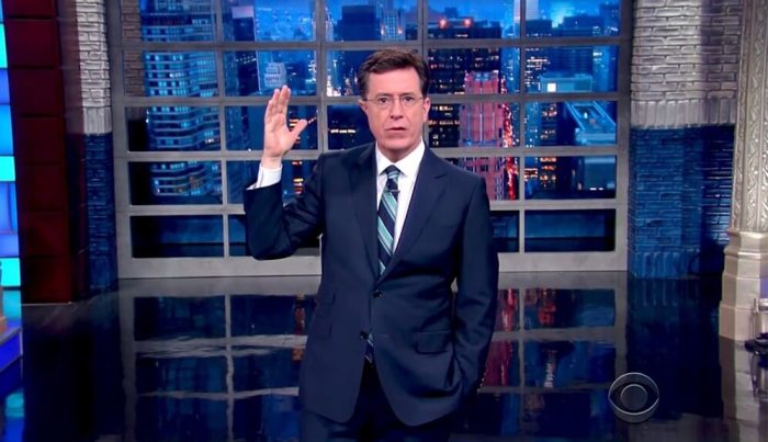 Late Night host Stephen Colbert talking about North Carolina's transgender bathroom law, April 2016.