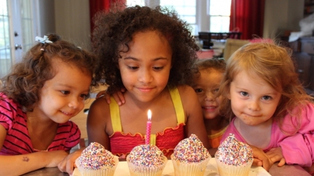 Four of the Bohlender girls celebrate a family birthday together