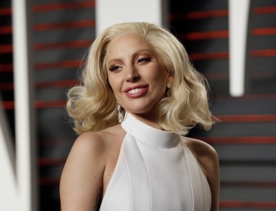 Lady Gaga arrives at the Vanity Fair Oscar Party in Beverly Hills, California, February 28, 2016.