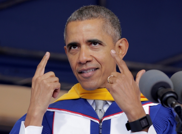 U.S. President Barack Obama delivers the commencement address to the 2016 graduating class of Howard University in Washington, U.S., May 7, 2016.