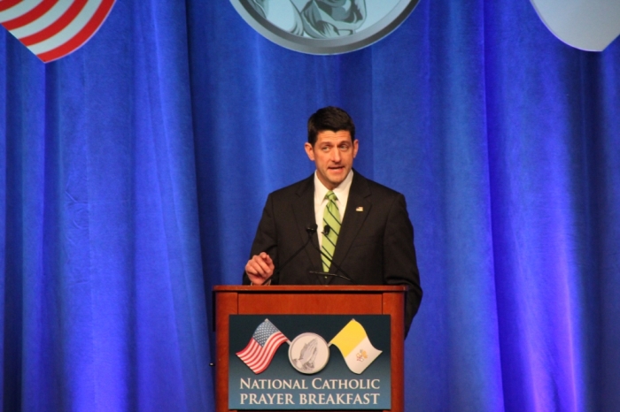 Speaker of the House Paul Ryan speaks at the National Catholic Prayer Breakfast in Washington, D.C. on May 17, 2016.