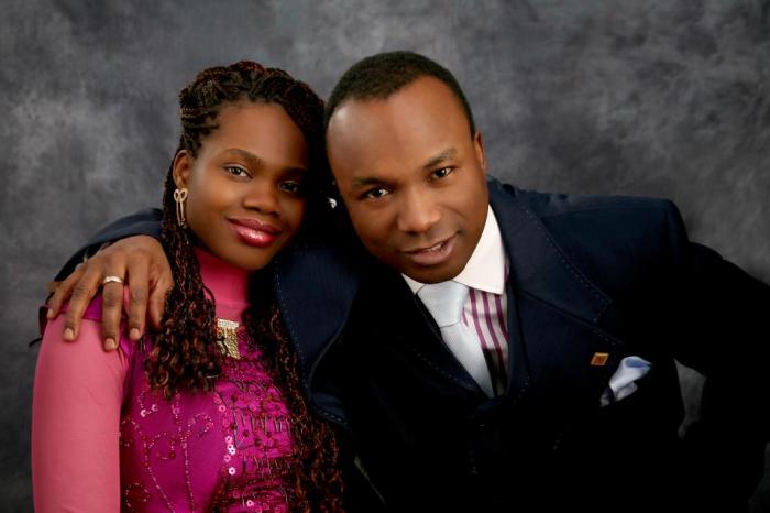 Pastor Sunday Adejala, 48 (R) and his wife (L).