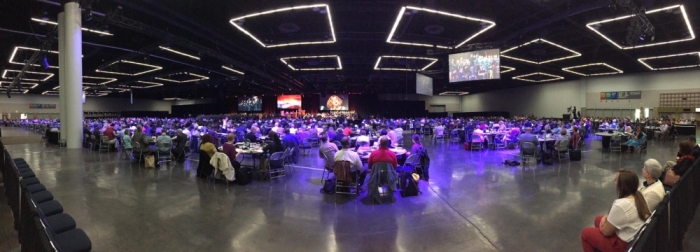 Delegates meet at the United Methodist Church's 2016 General Conference in Portland, Oregon.