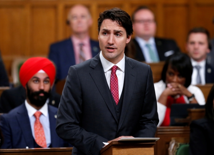 Canada's Prime Minister Justin Trudeau delivers a formal apology for the Komagata Maru incident in the House of Commons on Parliament Hill in Ottawa, Canada, May 18, 2016.