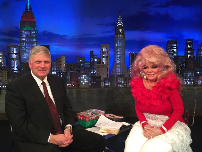 Franklin Graham Poses with Jan Crouch at TBN NY after taping 'Praise The Lord,' 2015.