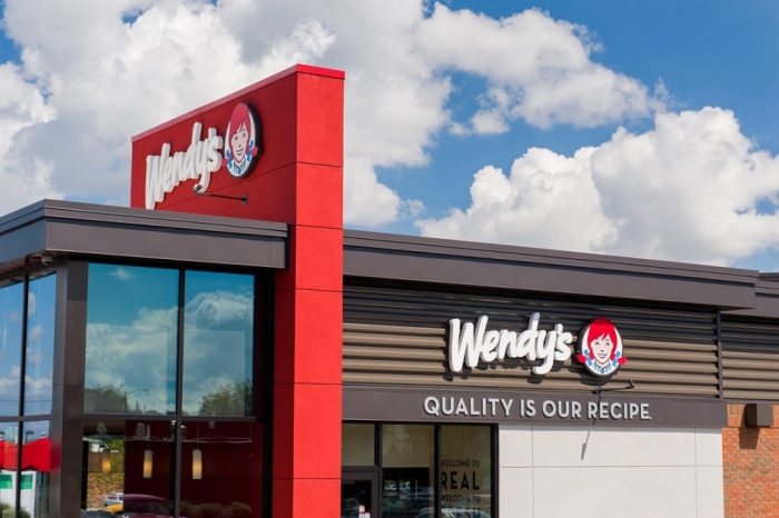 The exterior of a Wendy's restaurant.