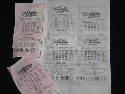 Mega Millions lottery tickets on February 23, 2007
