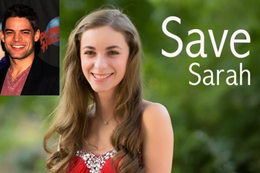 Actor Jeremy Jordan (inset) and his cousin Sarah.