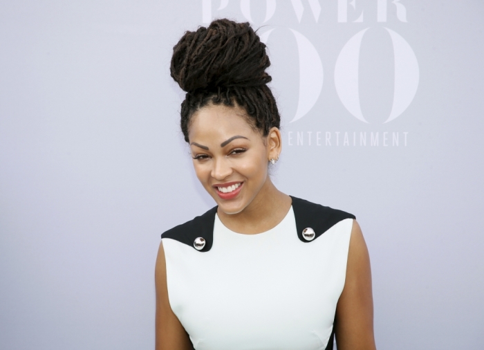 Actress Meagan Good poses at The Hollywood Reporter's Annual Women in Entertainment Breakfast in Los Angeles, California December 9, 2015.