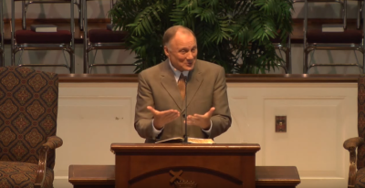 Dr. David Crosby, pastor of First Baptist Church of New Orleans, preaching a sermon in 2015.