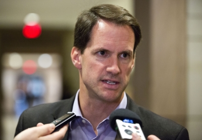 U.S. Representative Jim Himes (D-CT) speaks to the media after attending a closed meeting for members of Congress on the situation in Syria at the U.S. Capitol in Washington September 1, 2013.