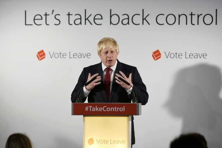 Vote Leave campaign leader Boris Johnson speaks at the group's headquarters in London, Britain, June 24, 2016.