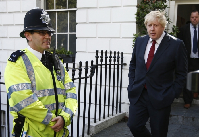 Leave campaign leader Boris Johnson leaves his home after Britain voted to leave the European Union in London, June 24, 2016.