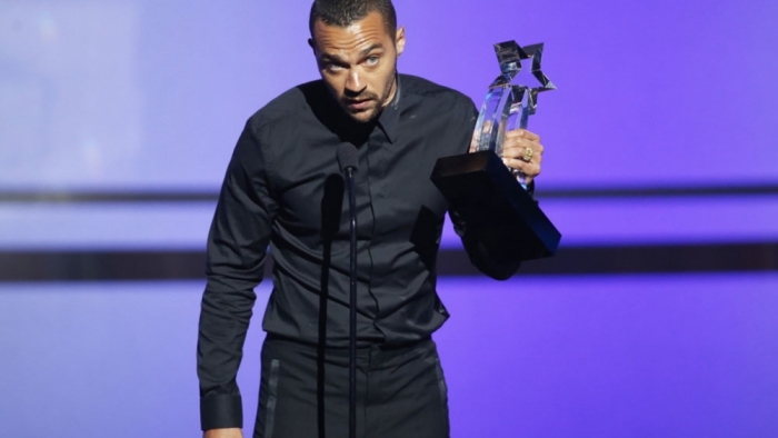 Jesse Williams collects the Humanitarian Award at the 2016 BET Awards.