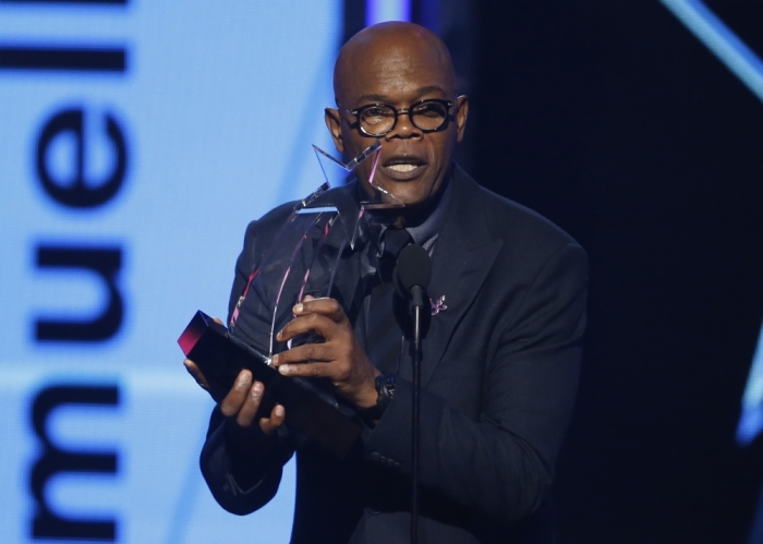 Samuel L. Jackson accepts the Lifetime Achievement Award at the 2016 BET Awards in Los Angeles, June 27 2016