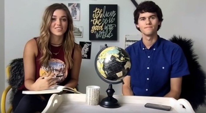 Siblings Sadie and John Luke Robertson talk on YouTube about family relationships and advice for men in West Monroe, Louisiana, June 22, 2016.