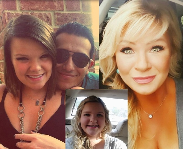 Taylor Sheats, 22, and her longtime boyfriend Juan Sebastian Lugo (L). Christy Sheats, 42 (R) and Madison Sheats, 17 (inset).