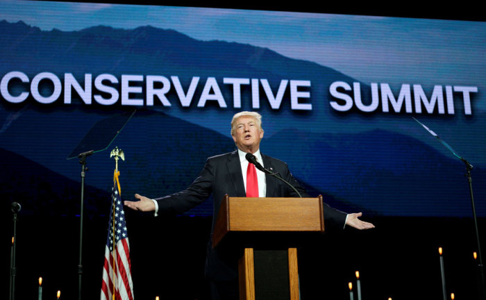 U.S. Republican presidential candidate Donald Trump speaks at the Western Conservative Summit in Denver July 1, 2016.