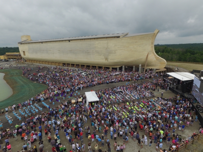 Ark Encounter ribbon cutting ceremony in Grant County, Ky., on July 5, 2016.
