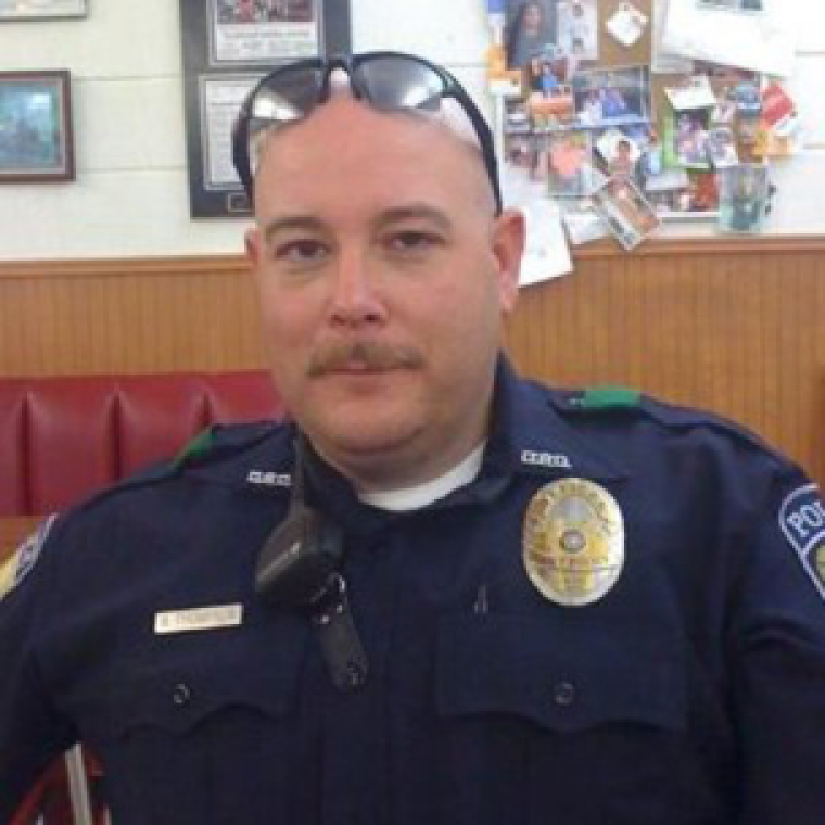 Brent Thompson, of Dallas Area Rapid Transit, one of five officers killed in a shooting incident in Dallas, Texas, is pictured in this undated handout photo obtained by Reuters July 8, 2016.