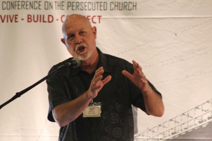 Pastor Don James speaks at the The Bridge conference for the persecuted church hosted by the International Christian Concern in Silver Spring, Maryland on July 8, 2016.