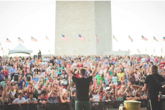 PULSE founder Nick Hall addresses the crowd at the Together launch event held on the National Mall on July 12, 2015.