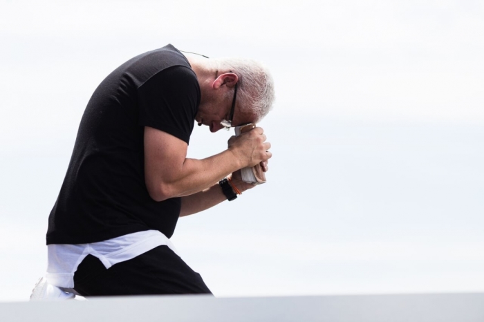 Louie Giglio, founder of the youth-oriented Passion Movement and pastor of Passion City Church, leading prayer at Together 2016 on July 16, 2016, in Washington, D.C.
