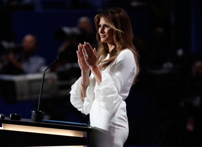 Melania Trump, wife of Republican U.S. presidential candidate Donald Trump, applauds during her speech at the Republican National Convention in Cleveland, Ohio, U.S. July 18, 2016.