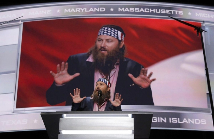 Willie Robertson, star of the television show 'Duck Dynasty,' speaks at the Republican National Convention in Cleveland, Ohio, U.S., July 18, 2016.