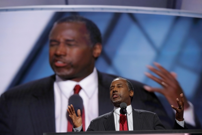 Former Republican U.S. presidential candidate Dr. Ben Carson speaks during the second day of the Republican National Convention in Cleveland, Ohio, U.S. July 19, 2016.