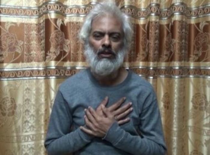 Photo purporting to show a frail and weakened Father Tom Uzhunnalil that was posted to the abducted priest's Facebook page on July 19, 2016.