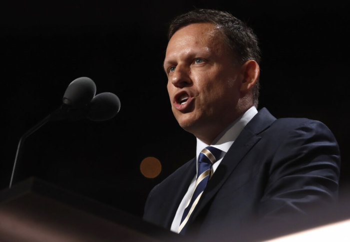 Peter Thiel, co-founder of PayPal, speaks at the Republican National Convention in Cleveland, Ohio on July 21 2016.