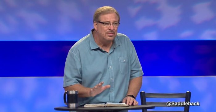 Pastor Rick Warren speaking on racism in his church.