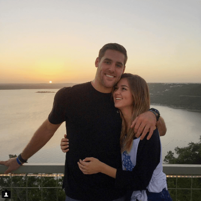 A&M Quarterback Trevor Knight poses for a photo with girlfriend Sadie Robertson, August 2016.