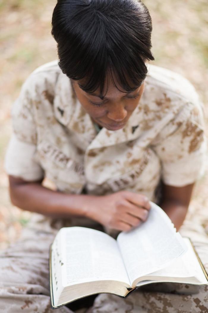 Monifa Sterling is reading her Bible in this undated photo.