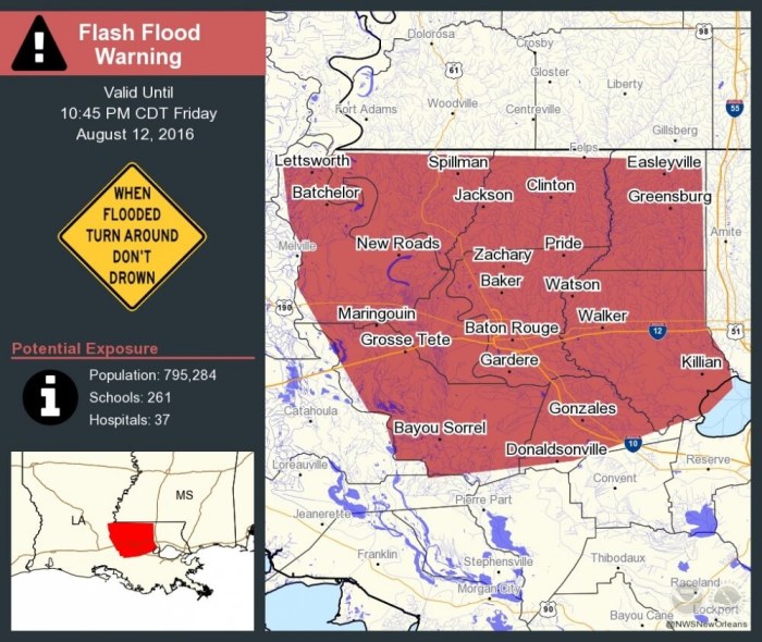 Southeast Louisiana flooding advisory.