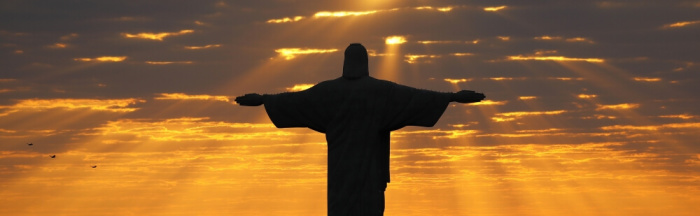 Christ the Redeemer during sunrise in Rio de Janeiro, Brazil, August 2, 2016.
