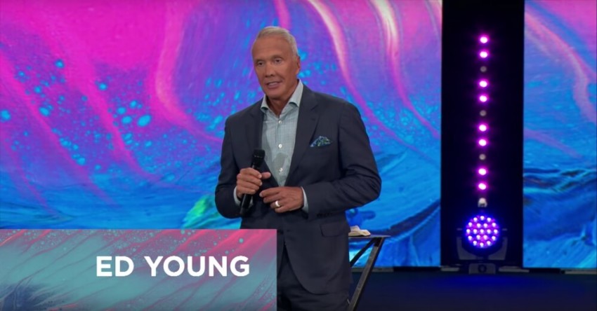 Pastor Ed Young speaking on heaven in a sermon.