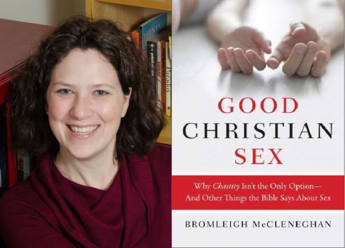 The Reverend Bromleigh McCleneghan and the cover of her new book, 'Good Christian Sex.'