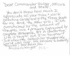 'I Am Overwhelmed,' Cleveland Kidnapping Victim Michelle Knight Thanks Cops in Touching Note