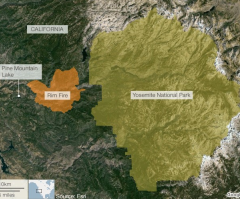 Yosemite Fire 2013 Map, Update: Rim Wildfire Now Inside National Park, Grows to 164 Sq Miles (Evacuations Latest - VIDEO, PHOTO)