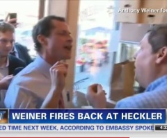 Anthony Weiner Confronts Heckler Who Calls Him 'Scumbag,' 'Married to an Arab'