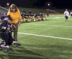 Disabled 7th Grader Provides Inspiring Pep Talk to School Football Team