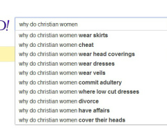 Web Users Want to Know: 'Why Do Christian Women Cheat, Wear Skirts, Cover Their Heads?'